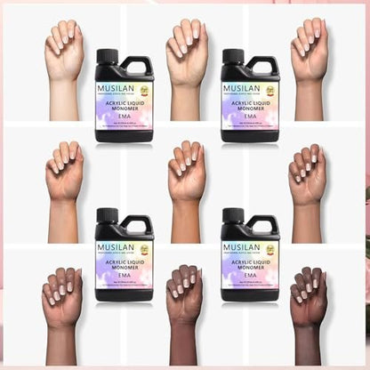 MUSILAN Monomer Acrylic Nail Liquid - 8.45oz Professional MMA-Free Non-Yellowing Monomer for Acrylic Powder, Ideal for Beginners & Salon Nail Extension Carving Avelisse