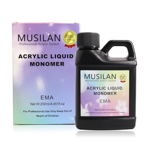 MUSILAN Monomer Acrylic Nail Liquid - 8.45oz Professional MMA-Free Non-Yellowing Monomer for Acrylic Powder, Ideal for Beginners & Salon Nail Extension Carving Avelisse