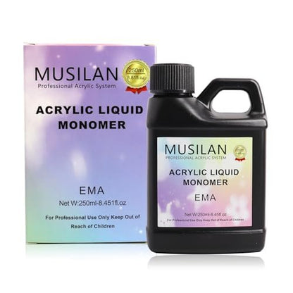 MUSILAN Monomer Acrylic Nail Liquid - 8.45oz Professional MMA-Free Non-Yellowing Monomer for Acrylic Powder, Ideal for Beginners & Salon Nail Extension Carving Avelisse