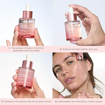 Clarins Multi-Active Brightening Glow Serum with Vitamin C + AHA | Visibly Brightens, Evens Tone, Smooths Texture + Refines Pores | All Skin Types | 1 Fl Oz Avelisse