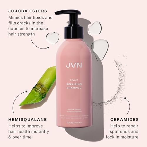 JVN Revive Repairing Shampoo and Conditioner Set – Strengthen & Repair Damaged, Color Treated, or Fragile Hair – Silicone & Sulfate Free – 10 Fl Oz Each (20 Fl Oz Total) Avelisse