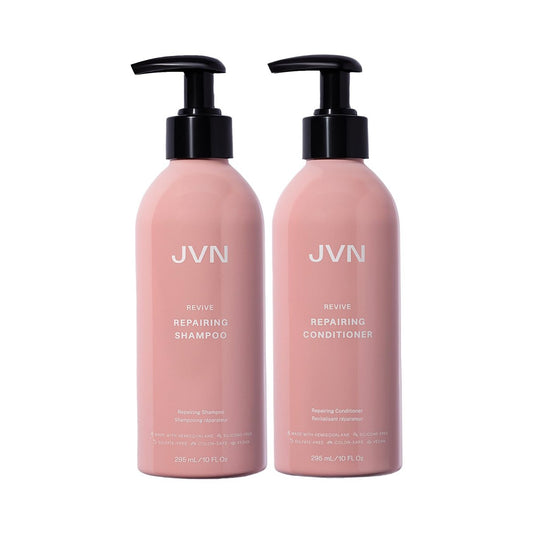 JVN Revive Repairing Shampoo and Conditioner Set – Strengthen & Repair Damaged, Color Treated, or Fragile Hair – Silicone & Sulfate Free – 10 Fl Oz Each (20 Fl Oz Total) Avelisse
