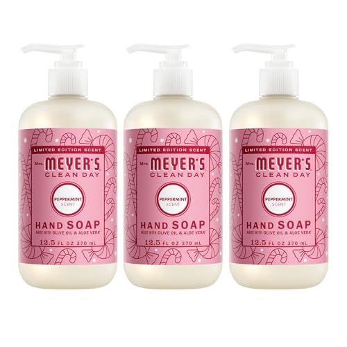 Mrs. MEYER'S Clean Day Liquid Hand Soap, Peppermint, 12.5 oz (Pack of 3) Avelisse