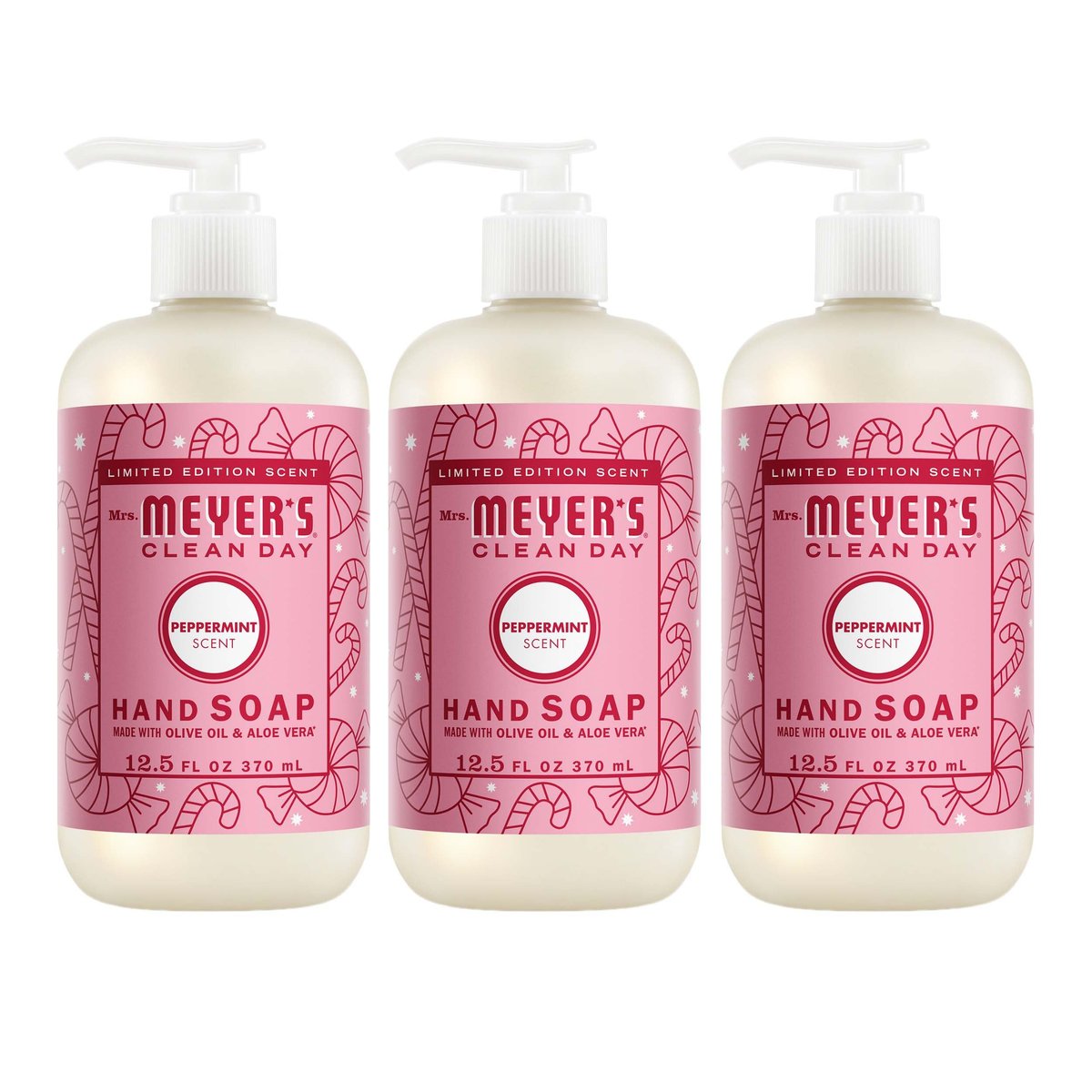Mrs. MEYER'S Clean Day Liquid Hand Soap, Peppermint, 12.5 oz (Pack of 3) Avelisse