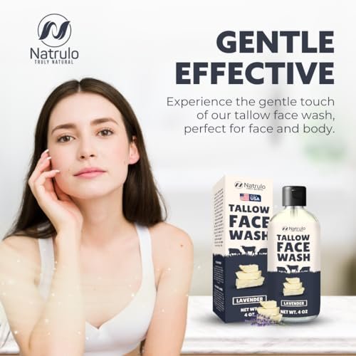 Natrulo Beef Tallow Soap – All Natural Grass Fed Tallow Face Wash – Moisturizing, Exfoliating Face Cleanser for Eczema, Dry, Itchy, Sensitive Skin – Handcrafted Bath Soap for Adults & Kids – Made in USA - görsel 10