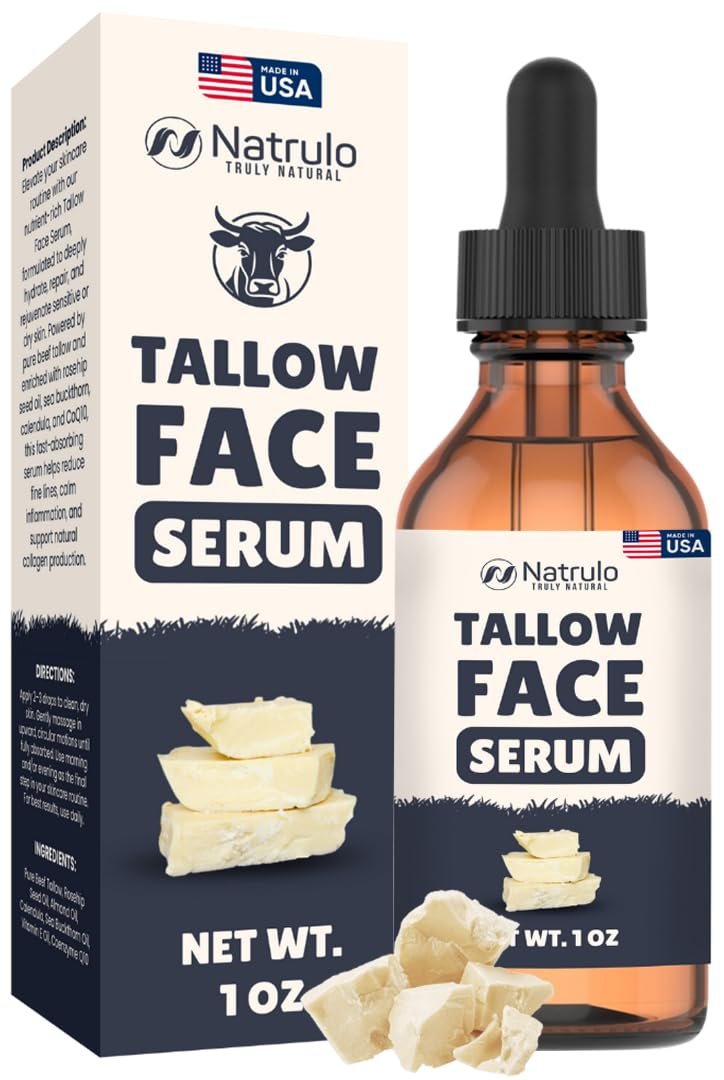Natrulo Beef Tallow for Skin – All-Natural Grass-Fed Tallow Face Serum – Anti-Aging Facial Moisturizer for Wrinkles, Hydration & Collagen Boost – Reduce Fine Lines & Supports Firm, Youthful Glowing Complexion - görsel 1