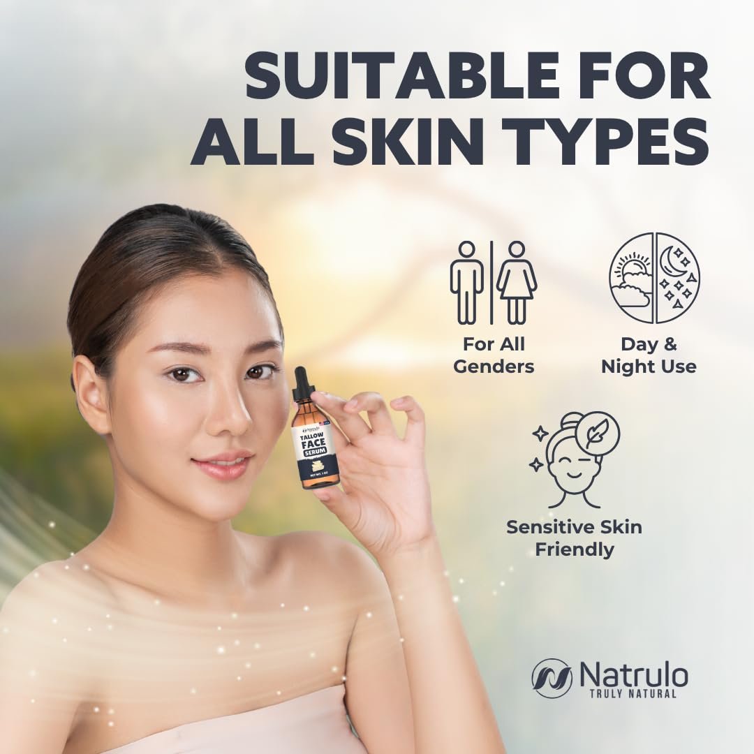 Natrulo Beef Tallow for Skin – All-Natural Grass-Fed Tallow Face Serum – Anti-Aging Facial Moisturizer for Wrinkles, Hydration & Collagen Boost – Reduce Fine Lines & Supports Firm, Youthful Glowing Complexion - görsel 9