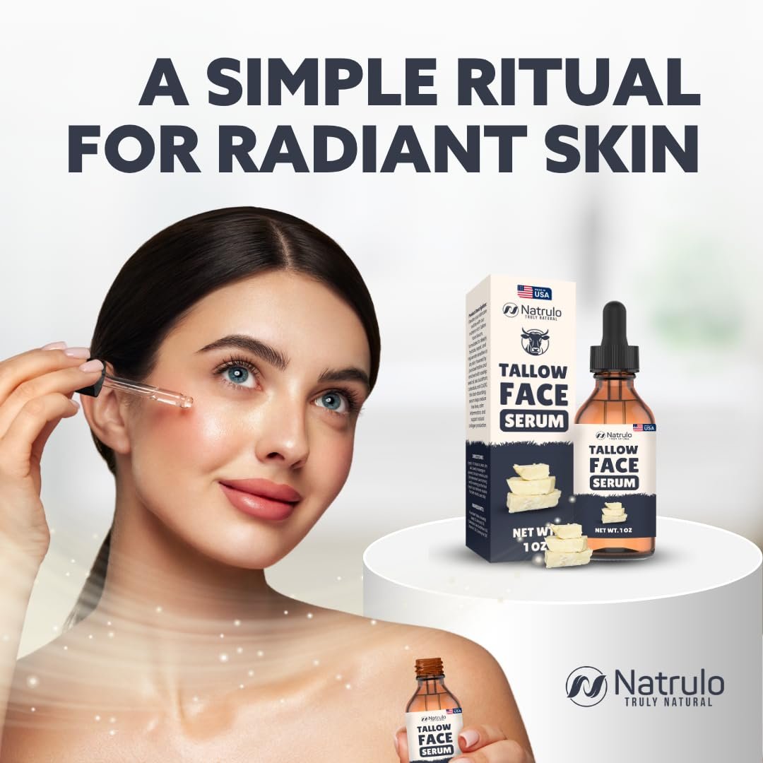 Natrulo Beef Tallow for Skin – All-Natural Grass-Fed Tallow Face Serum – Anti-Aging Facial Moisturizer for Wrinkles, Hydration & Collagen Boost – Reduce Fine Lines & Supports Firm, Youthful Glowing Complexion - görsel 15