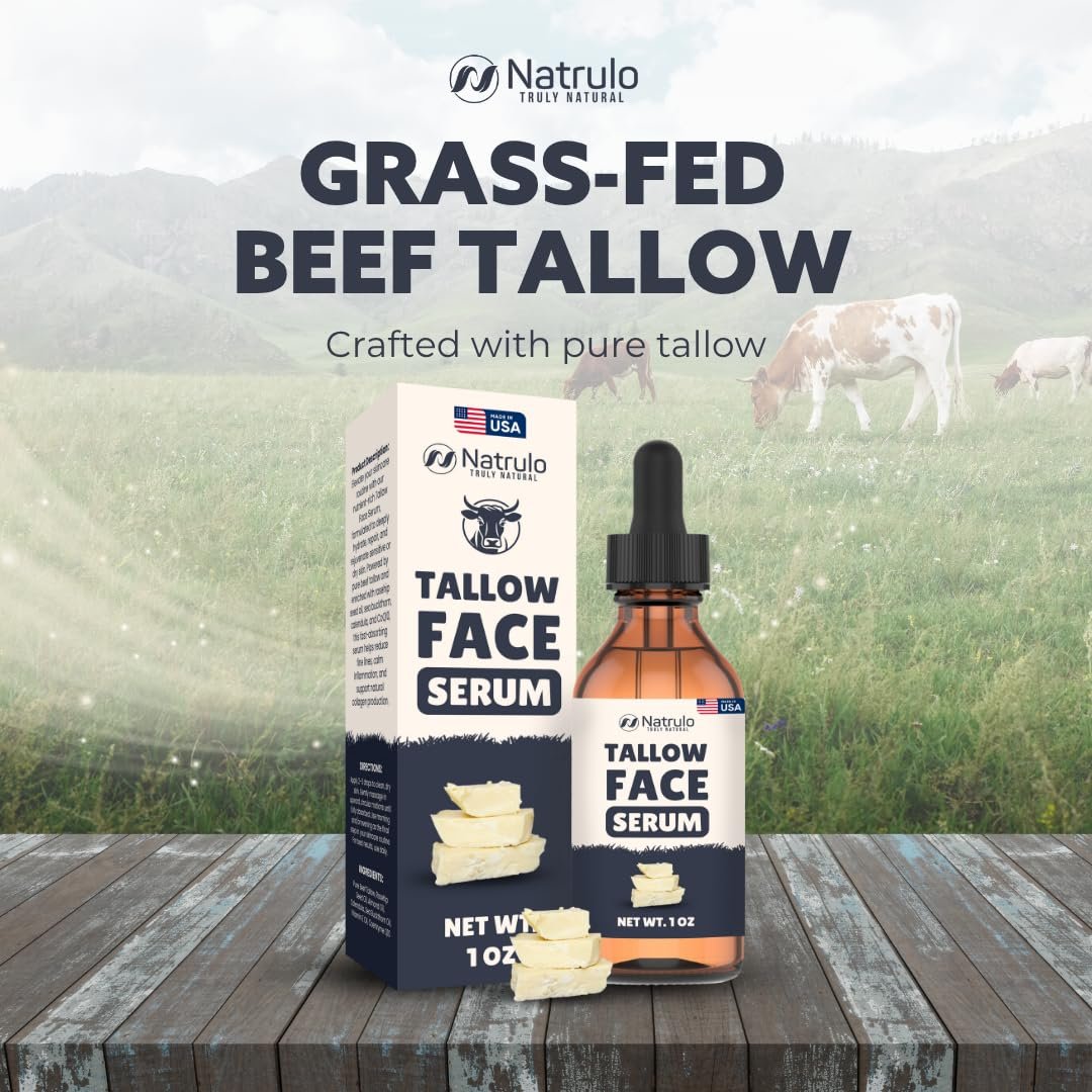 Natrulo Beef Tallow for Skin – All-Natural Grass-Fed Tallow Face Serum – Anti-Aging Facial Moisturizer for Wrinkles, Hydration & Collagen Boost – Reduce Fine Lines & Supports Firm, Youthful Glowing Complexion - görsel 3