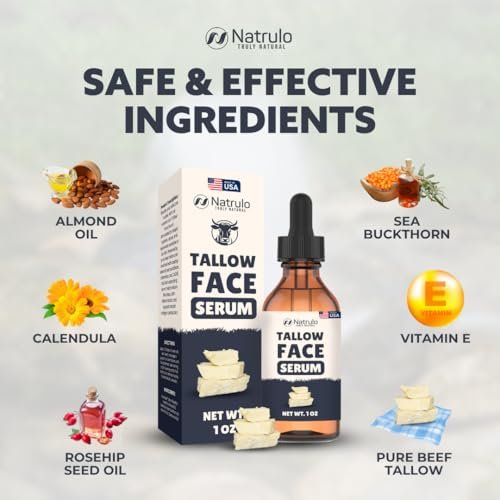 Natrulo Beef Tallow for Skin – All-Natural Grass-Fed Tallow Face Serum – Anti-Aging Facial Moisturizer for Wrinkles, Hydration & Collagen Boost – Reduce Fine Lines & Supports Firm, Youthful Glowing Complexion - görsel 12