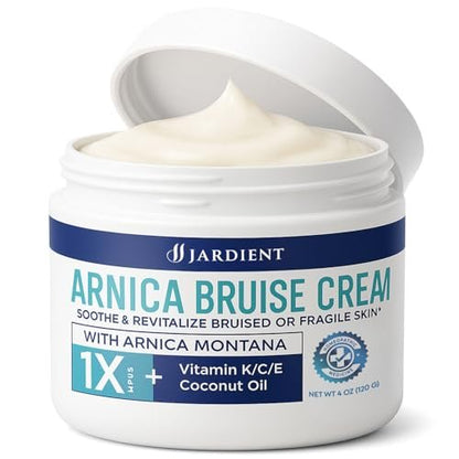 Arnica Bruise Cream Extra-Strength: Fast-Acting for Bruising & Swelling on Thin Skin - Advanced Formula with Arnica Montana, Vitamin K, C & E - Soothing Hydrating for Face and Body (4 Fl Oz) Avelisse