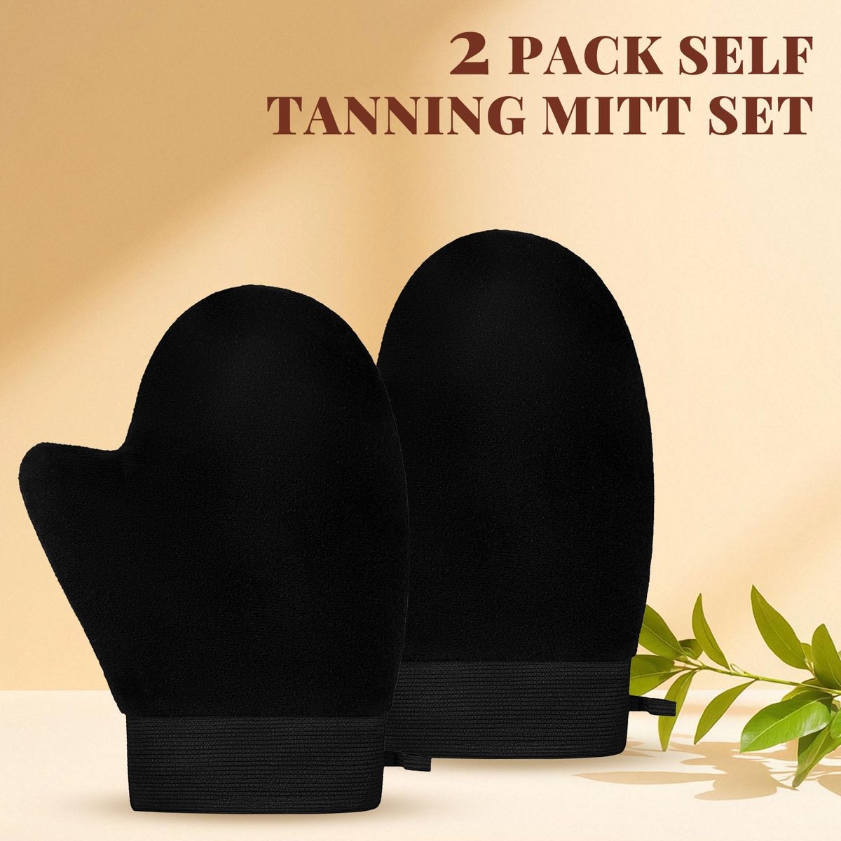 ÖkoStamm 2 Pack Self Tanning Mitt - Elastic Wrist Tanning Gloves Prevents Staining, Tanning Mitt Applicator for Tanning Mousse or Lotion - görsel 13