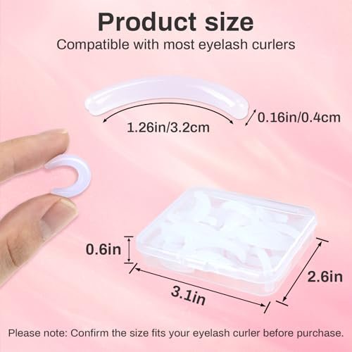 RAQEHO 40-Pack Eyelash Curler Refills - Transparent Silicone Rubber Pads for Universal Curlers with Storage Box Avelisse