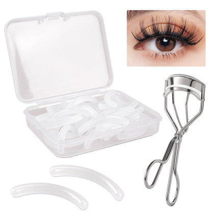 RAQEHO 40-Pack Eyelash Curler Refills - Transparent Silicone Rubber Pads for Universal Curlers with Storage Box Avelisse