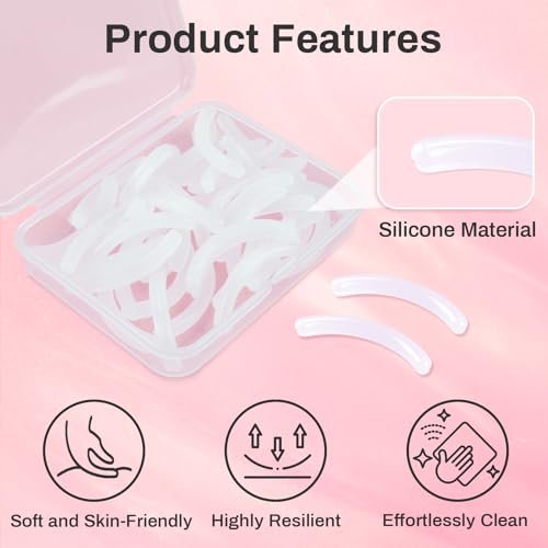 RAQEHO 40-Pack Eyelash Curler Refills - Transparent Silicone Rubber Pads for Universal Curlers with Storage Box Avelisse