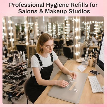 RAQEHO 40-Pack Eyelash Curler Refills - Transparent Silicone Rubber Pads for Universal Curlers with Storage Box Avelisse