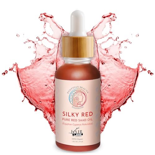 SILKY RED 100% Egyptian Cyperus Rotundus Hair Removal Oil - Pure Red Saad Oil Concentrate for Post-Wax Care, Skin Nourisher & Hair Growth Inhibitor, Original Scent, Made in USA (1 Fl Oz) Avelisse