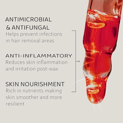 SILKY RED 100% Egyptian Cyperus Rotundus Hair Removal Oil - Pure Red Saad Oil Concentrate for Post-Wax Care, Skin Nourisher & Hair Growth Inhibitor, Original Scent, Made in USA (1 Fl Oz) Avelisse