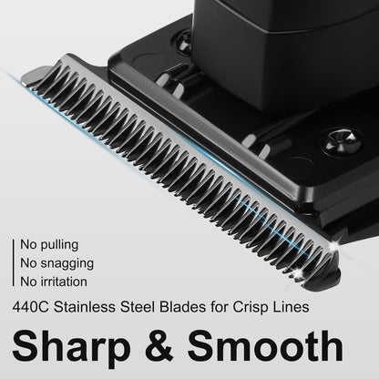 KEMEI 2299 Hair Trimmer for Men - Zero Gapped T-Blade Clippers for Edging & Lining, Cordless Barber Liners with Extra Replacement Blade, USB Rechargeable Grooming Kit for Beard & Dry Shaving (Black) Avelisse