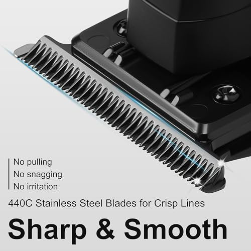 KEMEI 2299 Hair Trimmer for Men - Zero Gapped T-Blade Clippers for Edging & Lining, Cordless Barber Liners with Extra Replacement Blade, USB Rechargeable Grooming Kit for Beard & Dry Shaving (Black) Avelisse