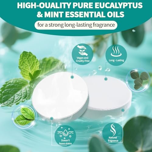 Organic Eucalyptus & Menthol Shower Steamers - 8 Pack Aromatherapy Basket Set for Mom, Wife, Teacher Appreciation Gifts - görsel 5