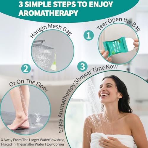 Organic Eucalyptus & Menthol Shower Steamers - 8 Pack Aromatherapy Basket Set for Mom, Wife, Teacher Appreciation Gifts - görsel 13