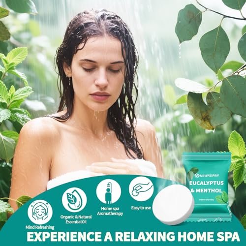 Organic Eucalyptus & Menthol Shower Steamers - 8 Pack Aromatherapy Basket Set for Mom, Wife, Teacher Appreciation Gifts - görsel 7