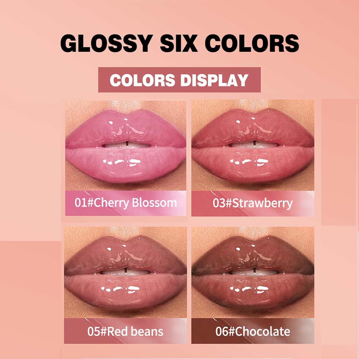 Pakivs 4 Colors Jelly Tinted Lip Serum Gloss - Hydrating, Plumping, Long-Lasting Moisturizing Lip Glaze with Polypeptide, Non-Sticky Glossy Finish - görsel 3