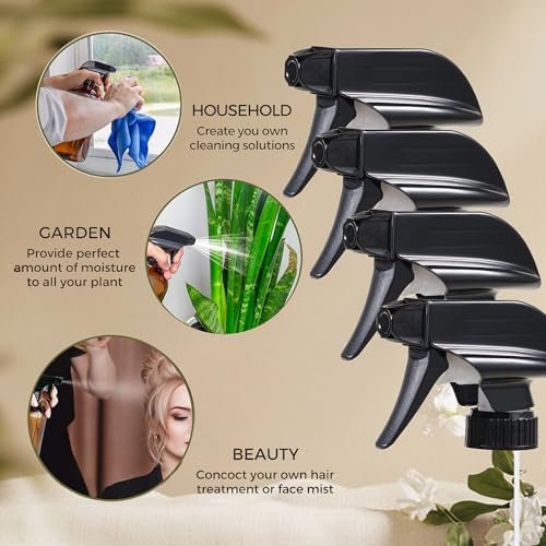 Visberius 4 Pack Trigger Sprayers Replacement Spray Nozzles with Mist Stream Sprayer for 8oz/16oz Glass Spray Bottles - Quality Spray Nozzles for Home, Kitchen, Garden and Office Cleaning Solutions - görsel 10