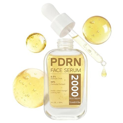 YouthVibe 0.5% PDRN Serum for Face – Anti-Aging Salmon DNA Serum with Hyaluronic Acid, Niacinamide & Squalane, Firming & Hydrating, Helps Smooth Fine Lines & Wrinkles, 30mL Avelisse