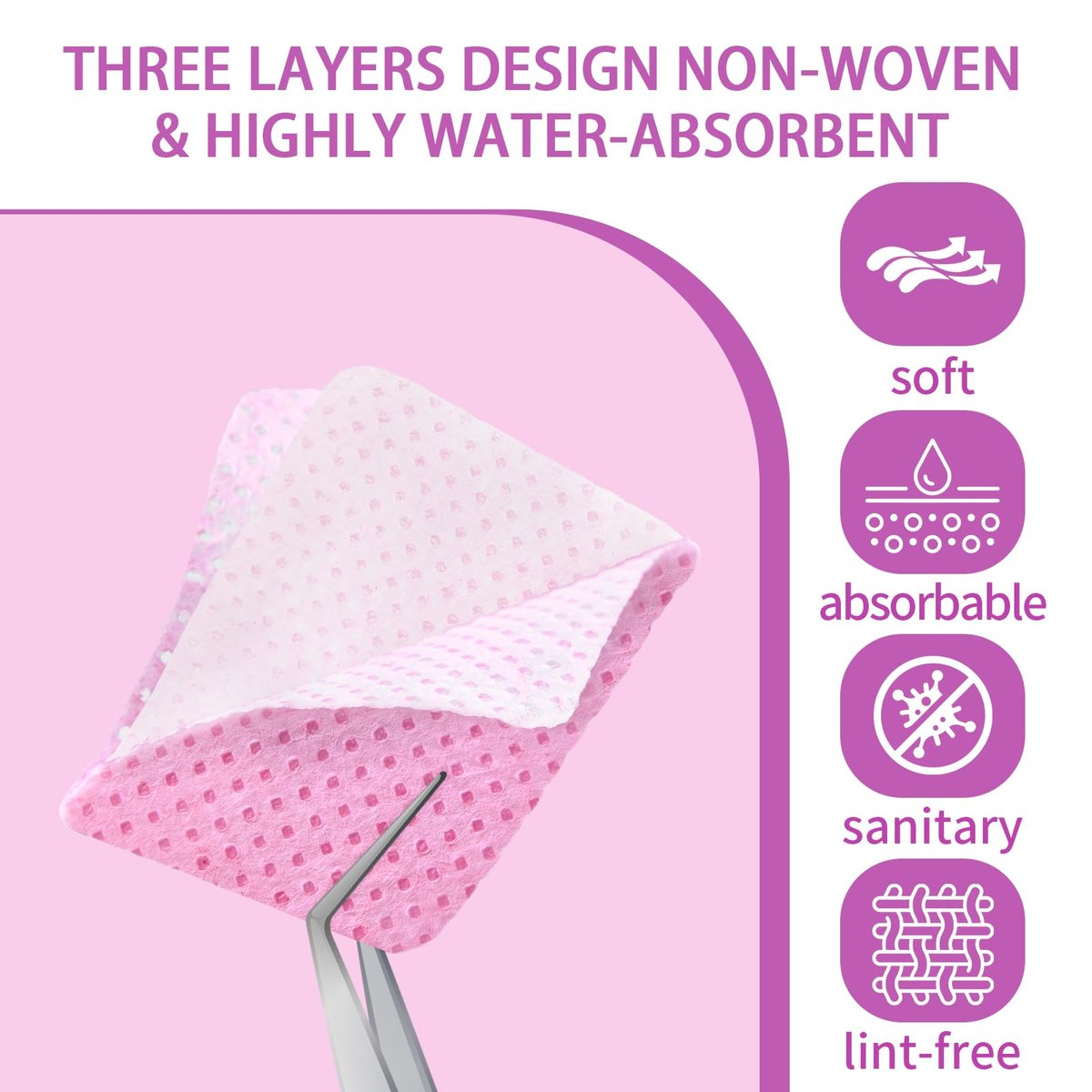 400pcs Lint Free Nail Wipes Kit with Acetone Pump Dispenser - SHEERBLISS Gel Nail Polish Remover Wipes for Salon & Home Use - görsel 3