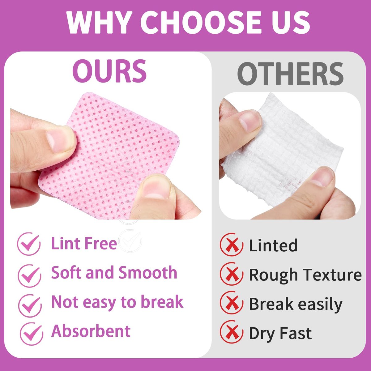 400pcs Lint Free Nail Wipes Kit with Acetone Pump Dispenser - SHEERBLISS Gel Nail Polish Remover Wipes for Salon & Home Use - görsel 7
