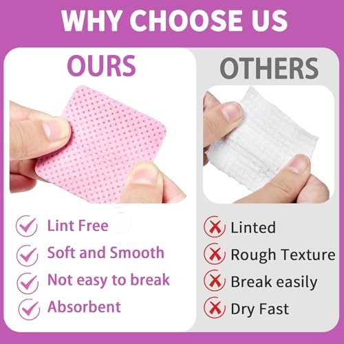 400pcs Lint Free Nail Wipes Kit with Acetone Pump Dispenser - SHEERBLISS Gel Nail Polish Remover Wipes for Salon & Home Use - görsel 8