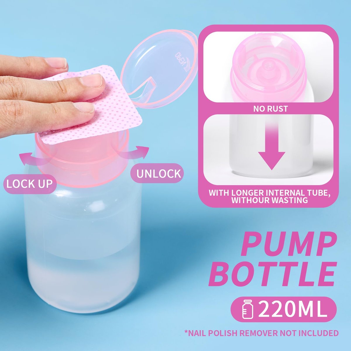 400pcs Lint Free Nail Wipes Kit with Acetone Pump Dispenser - SHEERBLISS Gel Nail Polish Remover Wipes for Salon & Home Use - görsel 5