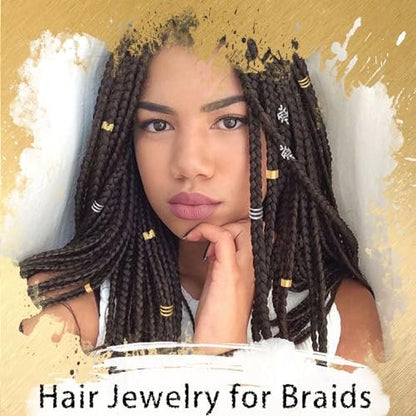 40-Piece Hair Jewelry Set for Braids - Gold & Silver Metal Braids Clips & Dreadlock Accessories for Women and Girls