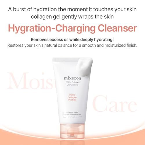 mixsoon PDRN Collagen Gel Cleanser – Deep Pore Cleansing, Lightweight Daily Gel Cleanser for All Skin Types, 100ml / 3.38 fl.oz. Avelisse