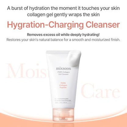 mixsoon PDRN Collagen Gel Cleanser – Deep Pore Cleansing, Lightweight Daily Gel Cleanser for All Skin Types, 100ml / 3.38 fl.oz. Avelisse