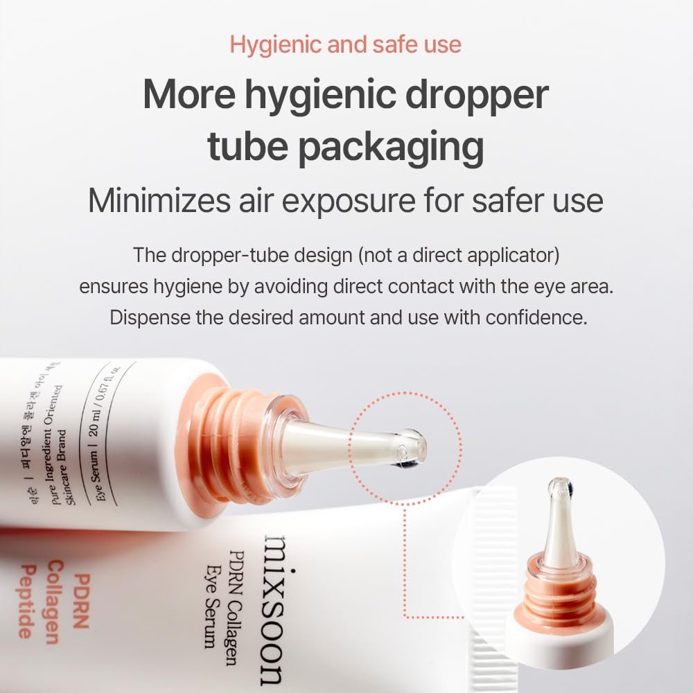 mixsoon PDRN Collagen Eye Serum – Revived Under Eye Serum with Gentle, Smooth Formula for Sensitive Skin, 20ml / 0.68 fl.oz. Korean Glass Skin Care Avelisse