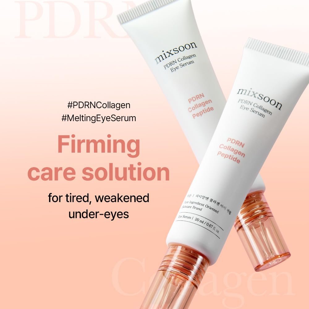 mixsoon PDRN Collagen Eye Serum – Revived Under Eye Serum with Gentle, Smooth Formula for Sensitive Skin, 20ml / 0.68 fl.oz. Korean Glass Skin Care Avelisse