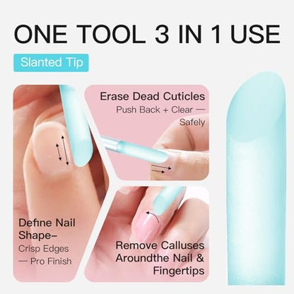 Curvlife 10g Semi Solid Nail Glue Gel & 20ml Pinpoint Nail Glue Remover Kit for Press On Nails with Cuticle Pusher & Czech Glass File Avelisse
