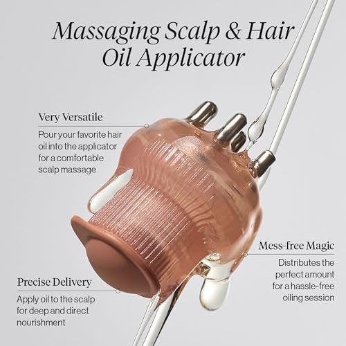 Kitsch Scalp & Hair Oil Applicator – Stainless Steel Bristles for Mess-Free Oiling & Scalp Massage, Precision Hair Care Tool for All Hair Types (Terracotta) - görsel 6