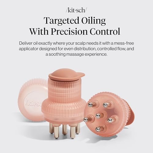 Kitsch Scalp & Hair Oil Applicator – Stainless Steel Bristles for Mess-Free Oiling & Scalp Massage, Precision Hair Care Tool for All Hair Types (Terracotta) - görsel 4