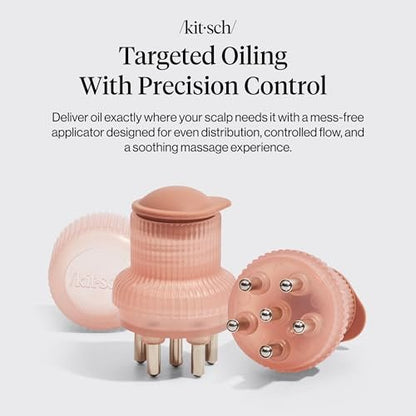 Kitsch Scalp & Hair Oil Applicator – Stainless Steel Bristles for Mess-Free Oiling & Scalp Massage, Precision Hair Care Tool for All Hair Types (Terracotta)