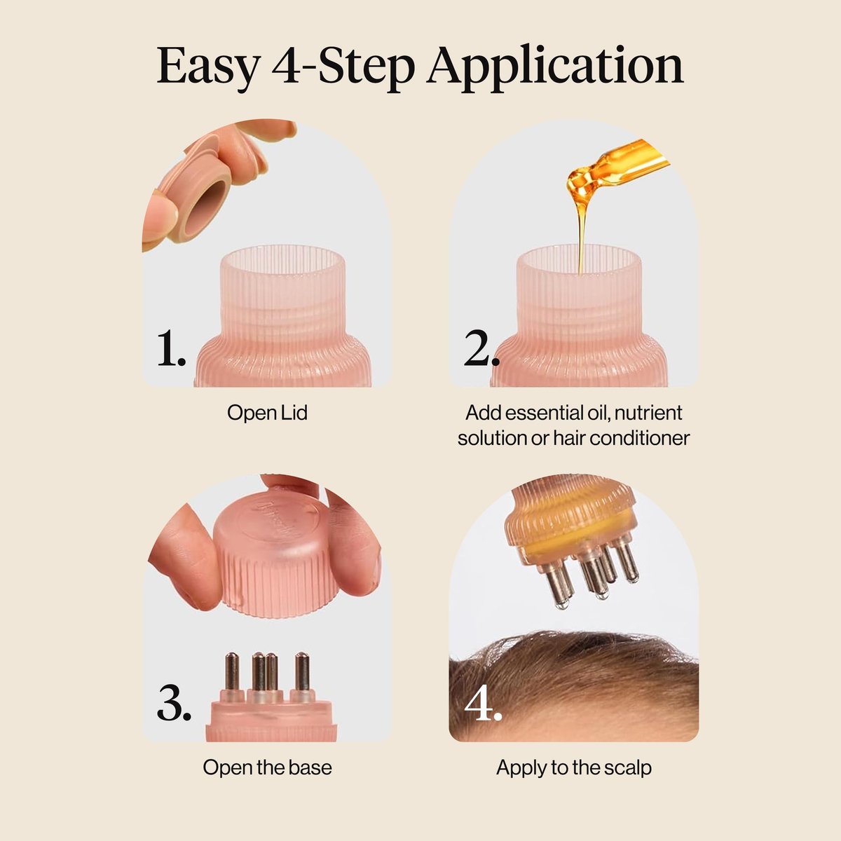 Kitsch Scalp & Hair Oil Applicator – Stainless Steel Bristles for Mess-Free Oiling & Scalp Massage, Precision Hair Care Tool for All Hair Types (Terracotta) - görsel 15