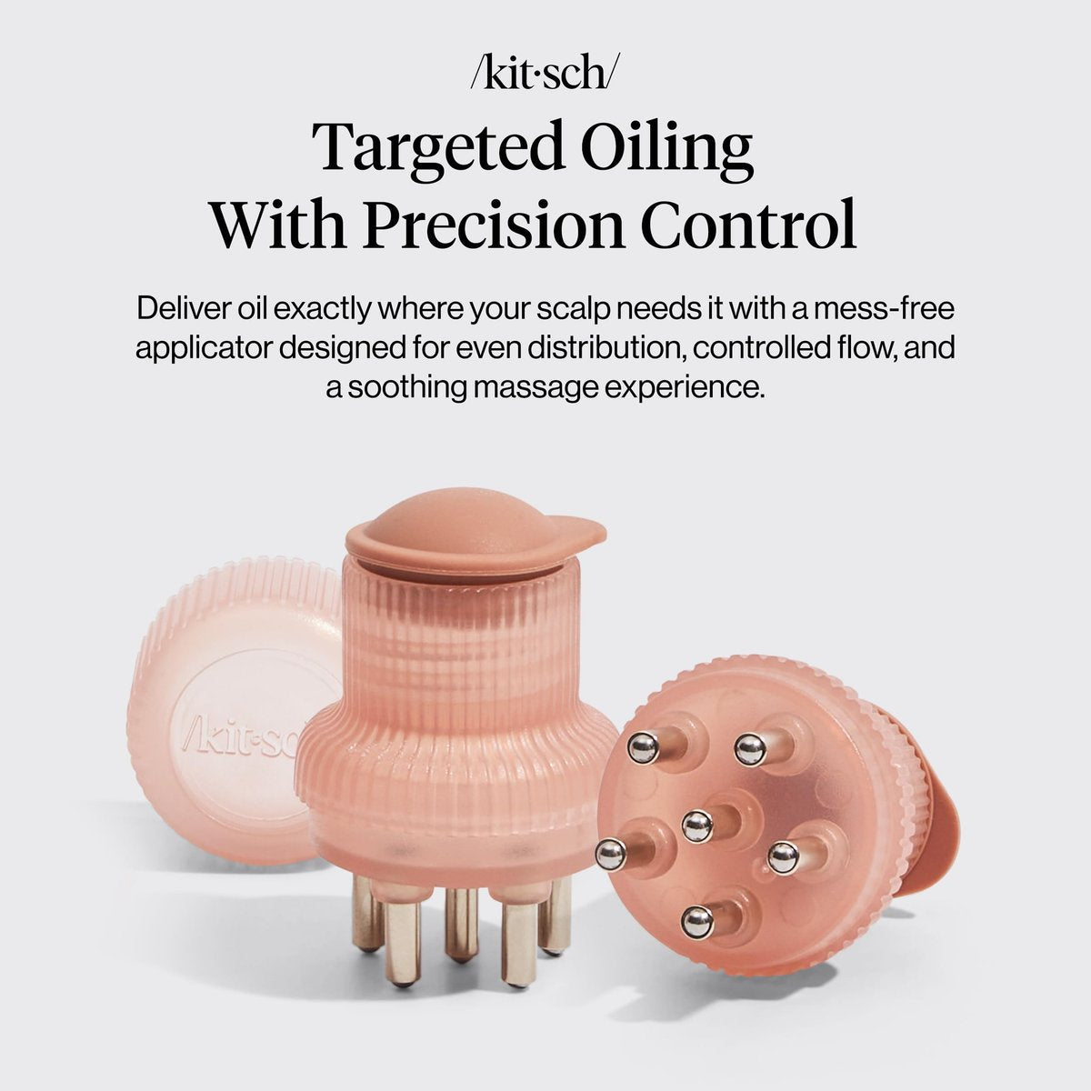 Kitsch Scalp & Hair Oil Applicator – Stainless Steel Bristles for Mess-Free Oiling & Scalp Massage, Precision Hair Care Tool for All Hair Types (Terracotta) - görsel 3