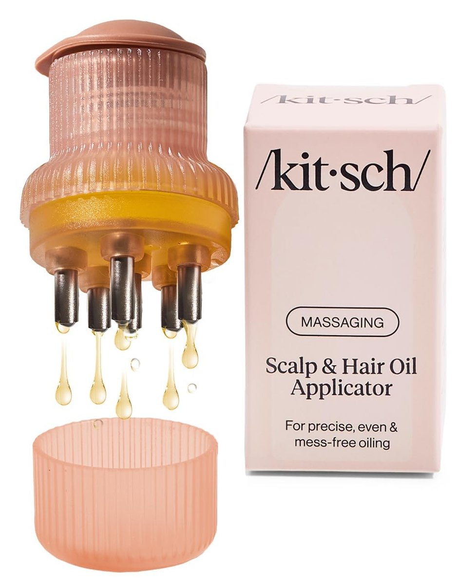 Kitsch Scalp & Hair Oil Applicator – Stainless Steel Bristles for Mess-Free Oiling & Scalp Massage, Precision Hair Care Tool for All Hair Types (Terracotta) - görsel 1