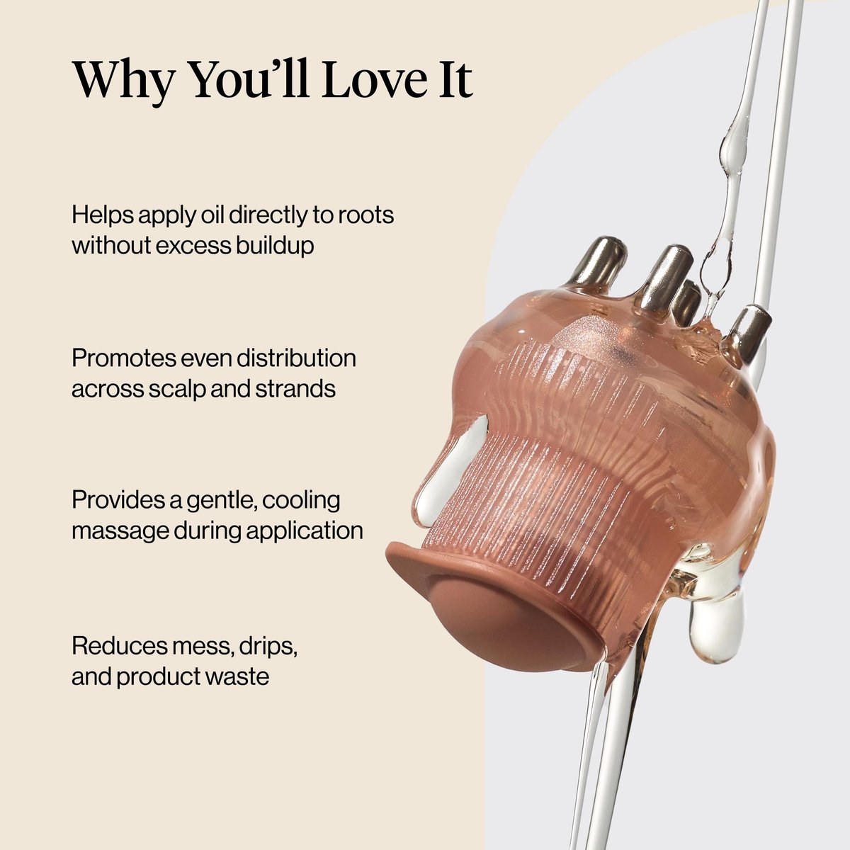 Kitsch Scalp & Hair Oil Applicator – Stainless Steel Bristles for Mess-Free Oiling & Scalp Massage, Precision Hair Care Tool for All Hair Types (Terracotta) - görsel 9