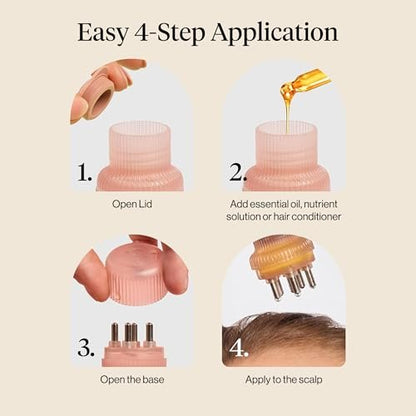 Kitsch Scalp & Hair Oil Applicator – Stainless Steel Bristles for Mess-Free Oiling & Scalp Massage, Precision Hair Care Tool for All Hair Types (Terracotta)