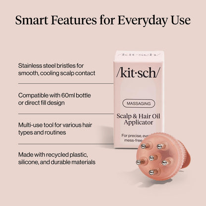 Kitsch Scalp & Hair Oil Applicator – Stainless Steel Bristles for Mess-Free Oiling & Scalp Massage, Precision Hair Care Tool for All Hair Types (Terracotta)