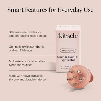 Kitsch Scalp & Hair Oil Applicator – Stainless Steel Bristles for Mess-Free Oiling & Scalp Massage, Precision Hair Care Tool for All Hair Types (Terracotta)